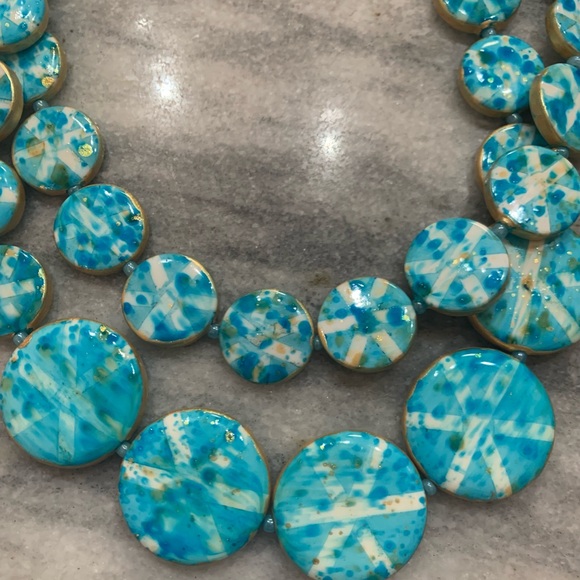 Mosaic Tiles Multistrand Necklace by Chicos in Waterloo Blue. NWT - Picture 2 of 8